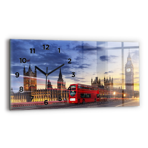Vízszintes üvegóra Vörös londoni busz