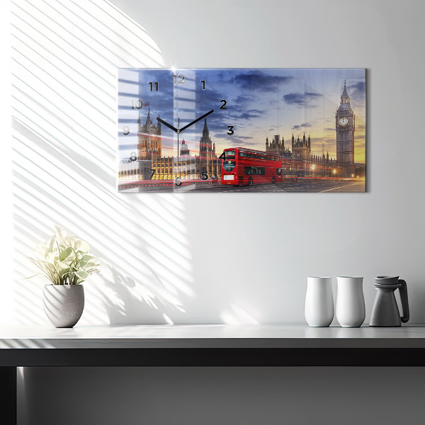 Vízszintes üvegóra Vörös londoni busz
