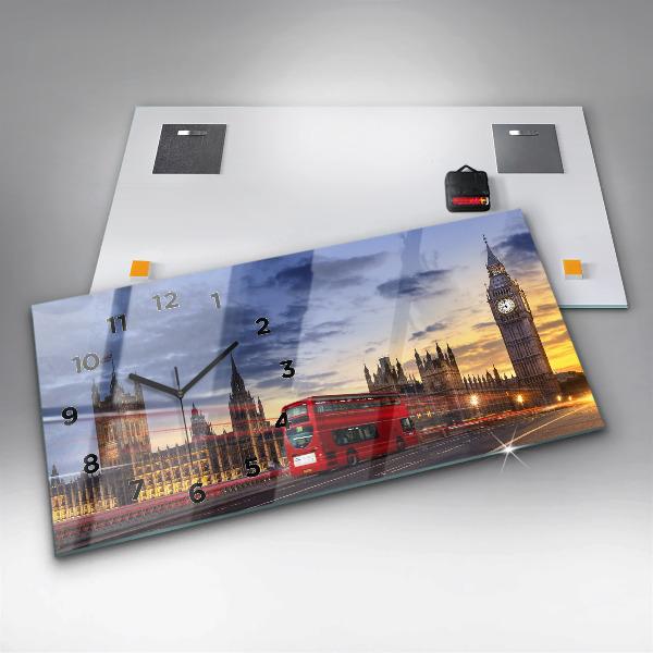 Vízszintes üvegóra Vörös londoni busz