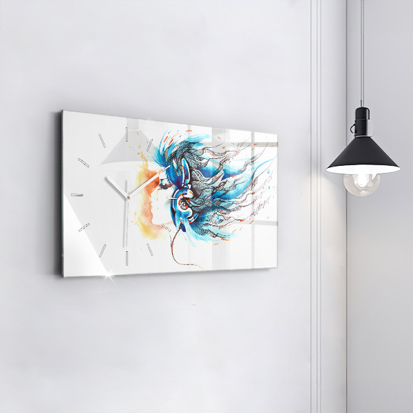 Vízszintes üvegóra Egy kézibeszélő illusztrációja