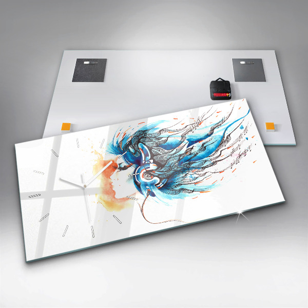 Vízszintes üvegóra Egy kézibeszélő illusztrációja