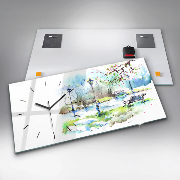 Vízszintes üvegóra Festői tavasz