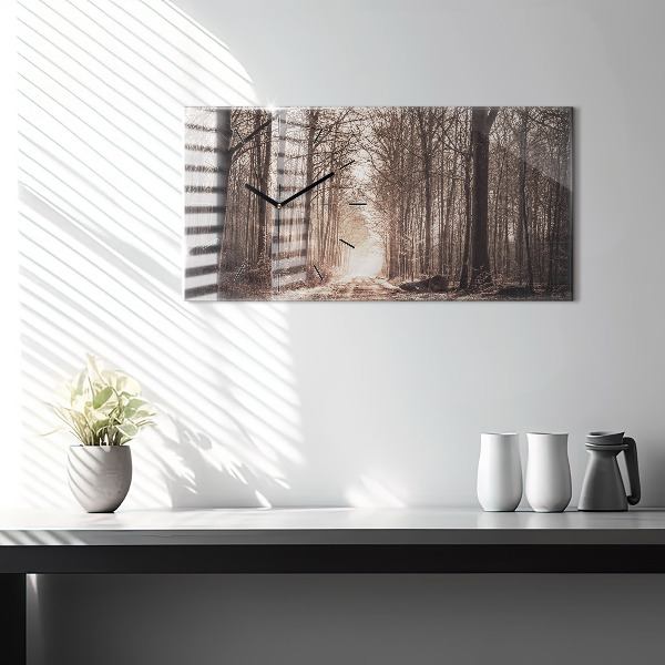 Vízszintes üvegóra Erdei ösvény szépia