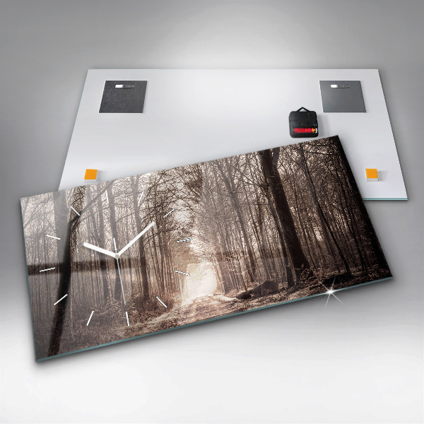 Vízszintes üvegóra Erdei ösvény szépia