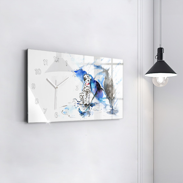 Vízszintes üvegóra Dalmata és esernyő