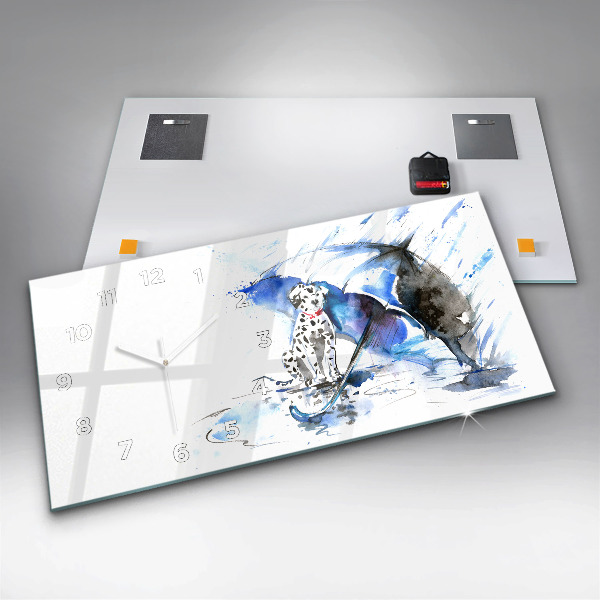 Vízszintes üvegóra Dalmata és esernyő