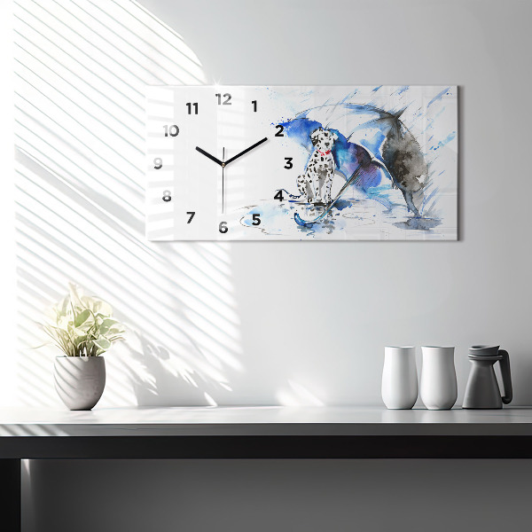 Vízszintes üvegóra Dalmata és esernyő