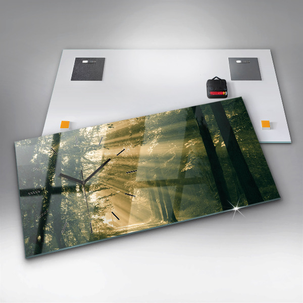 Vízszintes üvegóra Napsugarak erdő