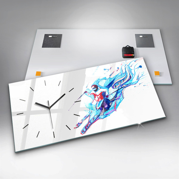 Vízszintes üvegóra Síelő