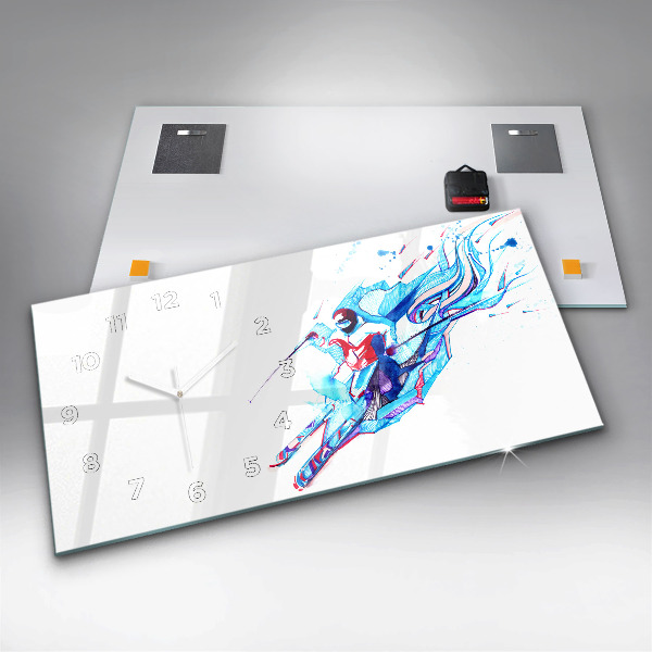 Vízszintes üvegóra Síelő