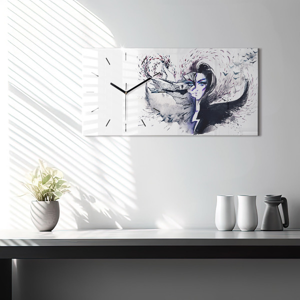 Vízszintes üvegóra Egy nő illusztrációja