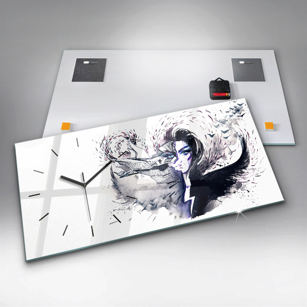 Vízszintes üvegóra Egy nő illusztrációja