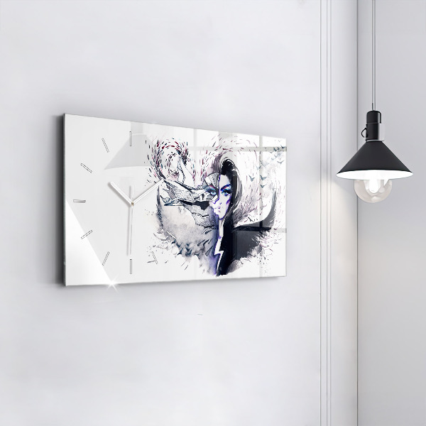 Vízszintes üvegóra Egy nő illusztrációja