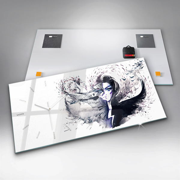 Vízszintes üvegóra Egy nő illusztrációja