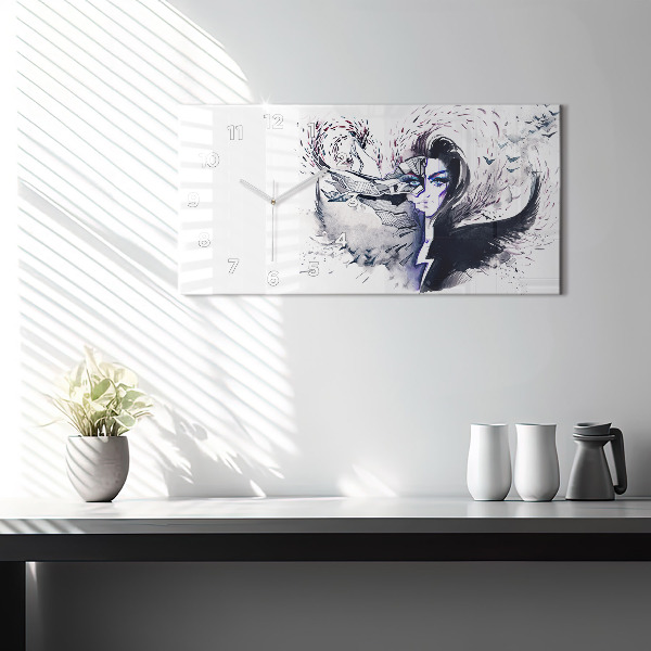 Vízszintes üvegóra Egy nő illusztrációja