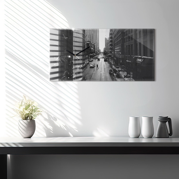 Vízszintes üvegóra Chicago City Streets