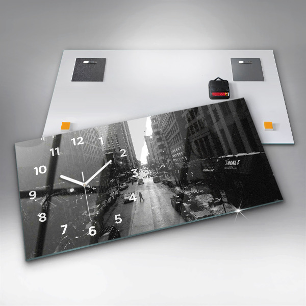 Vízszintes üvegóra Chicago City Streets