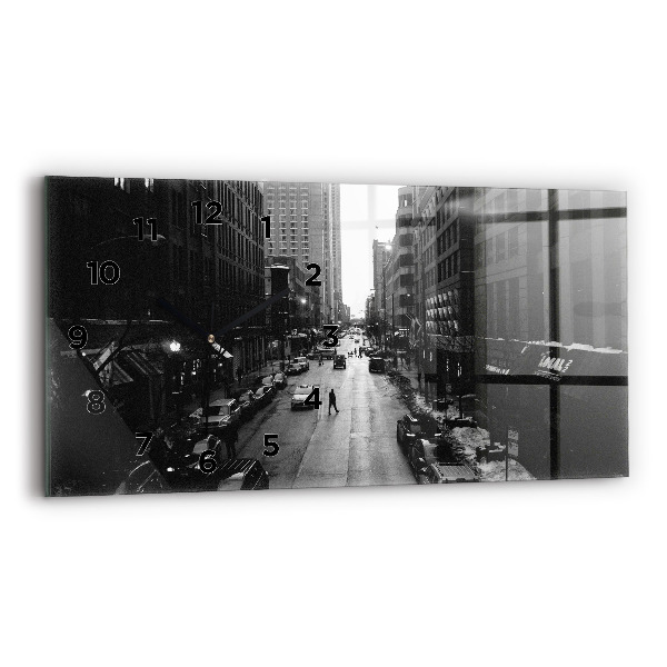 Vízszintes üvegóra Chicago City Streets