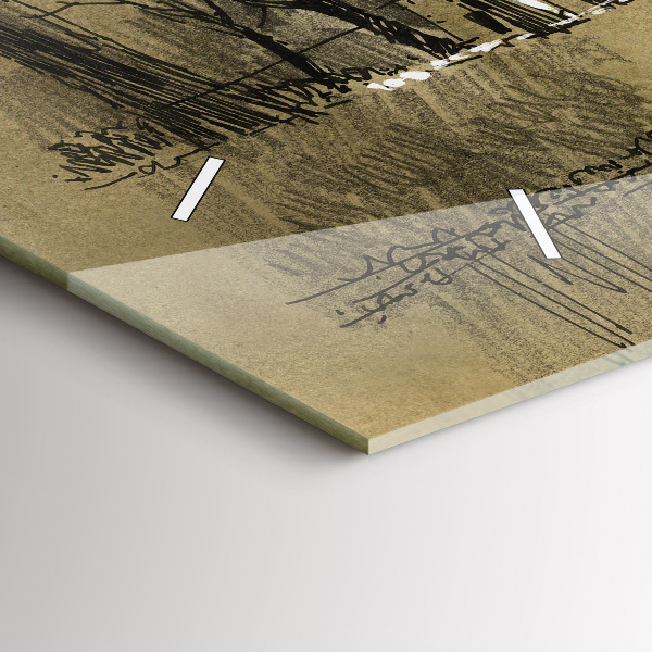 Vízszintes üvegóra Park és a szépia fák