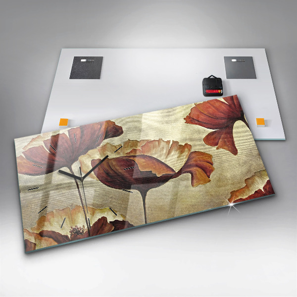 Vízszintes üvegóra Festett mák