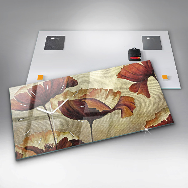 Vízszintes üvegóra Festett mák