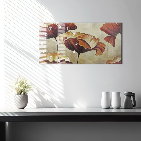 Vízszintes üvegóra Festett mák