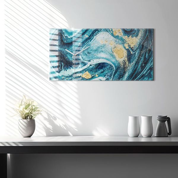 Vízszintes üvegóra Absztrakt márvány