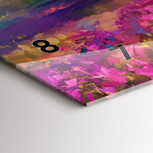 Vízszintes üvegóra Táj a természet és a virágok