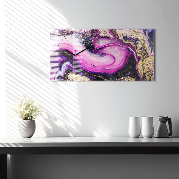 Vízszintes üvegóra Absztrakt márvány