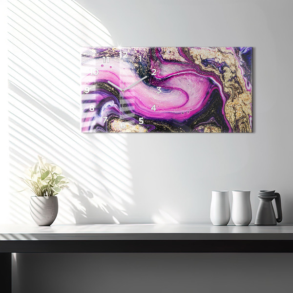 Vízszintes üvegóra Absztrakt márvány