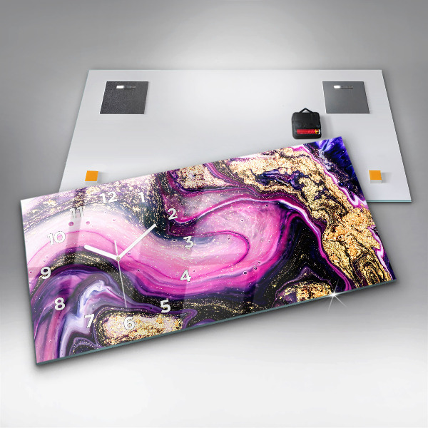 Vízszintes üvegóra Absztrakt márvány