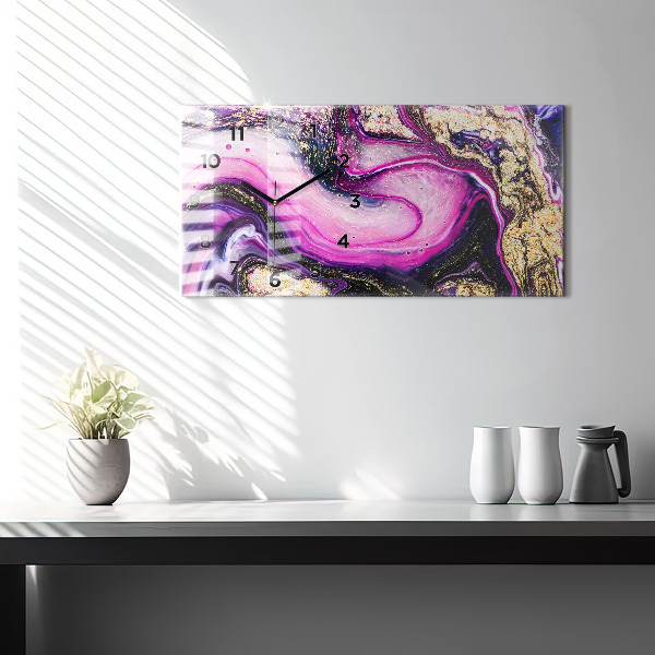 Vízszintes üvegóra Absztrakt márvány