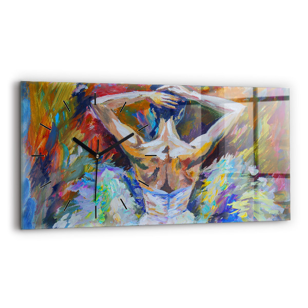 Vízszintes üvegóra Festett balerina