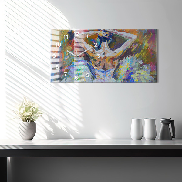 Vízszintes üvegóra Festett balerina