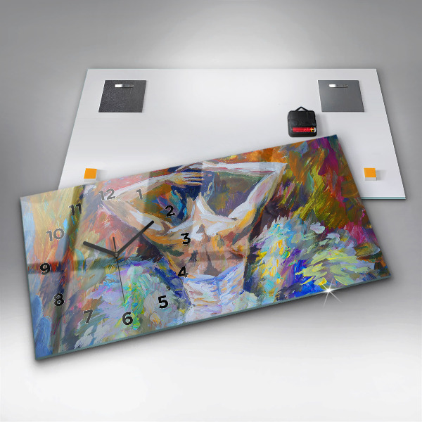 Vízszintes üvegóra Festett balerina