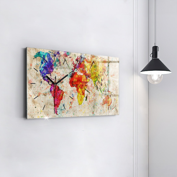 Vízszintes üvegóra Színes világtérkép