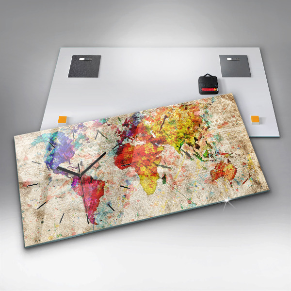 Vízszintes üvegóra Színes világtérkép