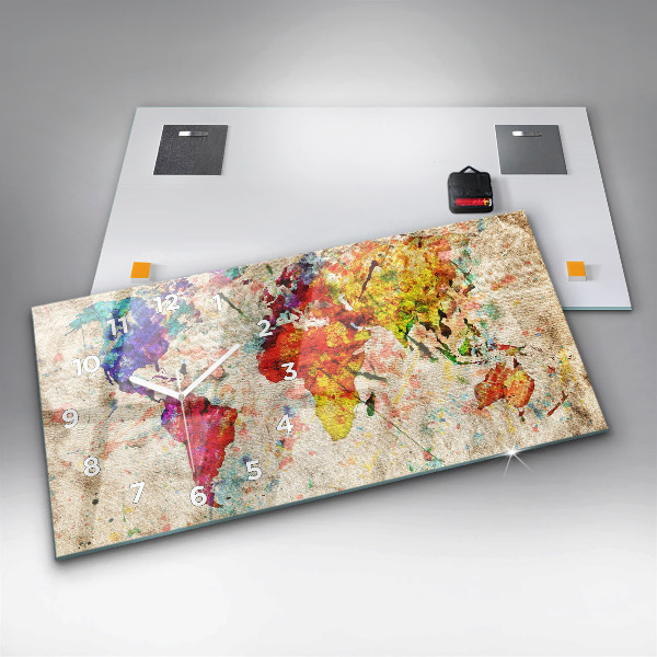Vízszintes üvegóra Színes világtérkép