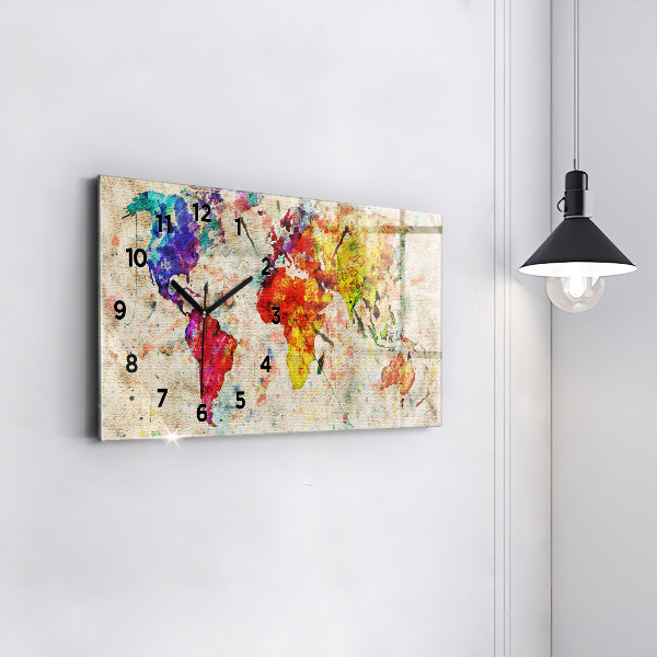 Vízszintes üvegóra Színes világtérkép