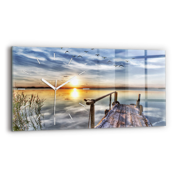 Vízszintes üvegóra Lake Sunset