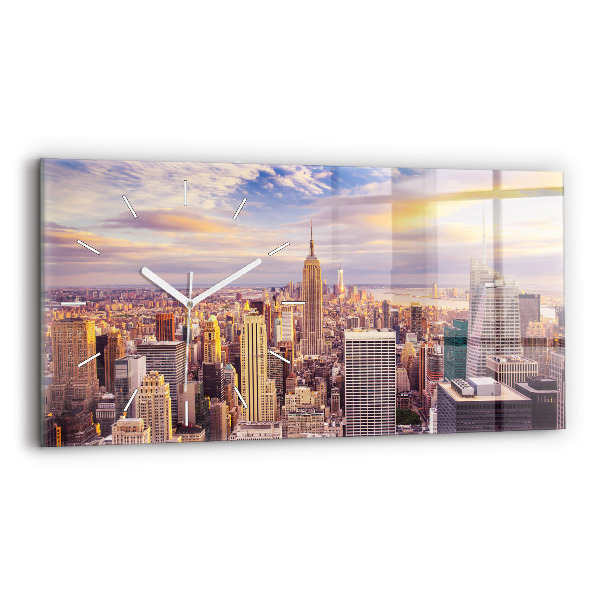 Vízszintes üvegóra Naplemente New York