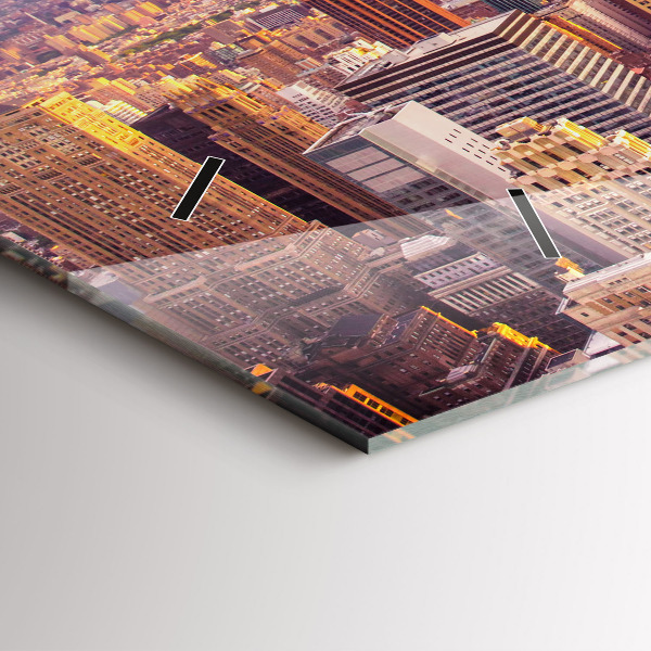 Vízszintes üvegóra Naplemente New York