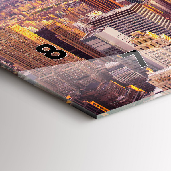 Vízszintes üvegóra Naplemente New York