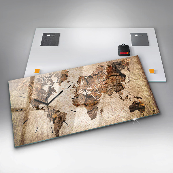 Vízszintes üvegóra Vintage világtérkép