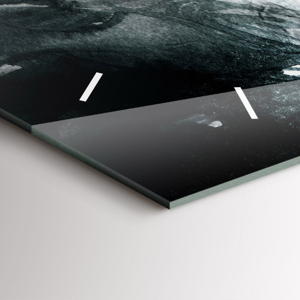 Vízszintes üvegóra Vörös ajkak nő portréja