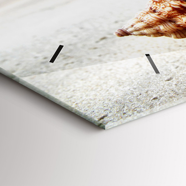 Vízszintes üvegóra Egy kagyló a tengerparton