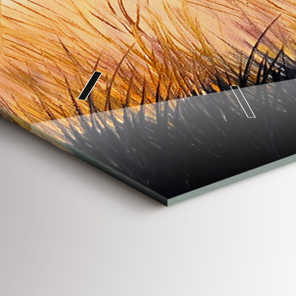 Vízszintes üvegóra Daruk naplementekor