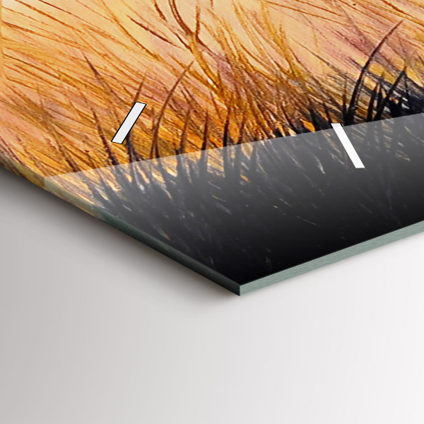 Vízszintes üvegóra Daruk naplementekor