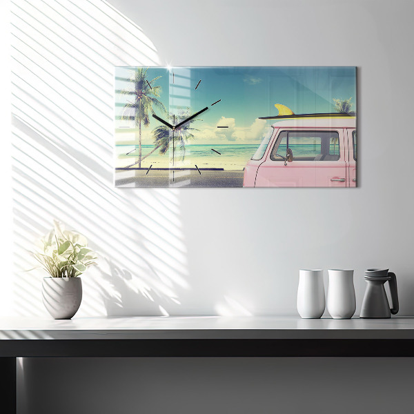 Vízszintes üvegóra Autó szörfdeszkával