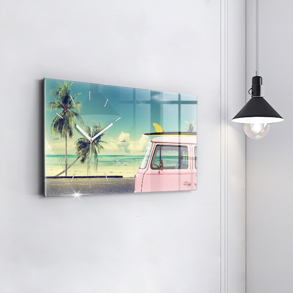 Vízszintes üvegóra Autó szörfdeszkával